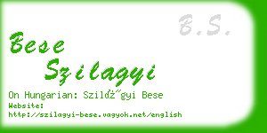 bese szilagyi business card